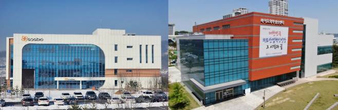 왼쪽부터 지투지바이오 기업부설연구소, 제1GMP 공장 전경이다. /사진=지투지바이오