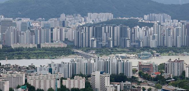 서울 중구 남산에서 바라본 서울 반포 아파트 단지 모습./뉴스1