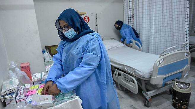 파키스탄 페샤와르의 한 병원내 엠폭스 환자 격리 병실 [AFP 연합뉴스 자료사진]