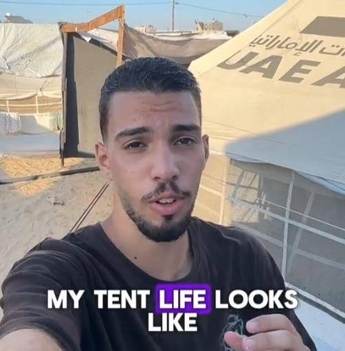 가자지구 피란민 생활 알리던 메도 할리미. 사진 틱톡 캡처