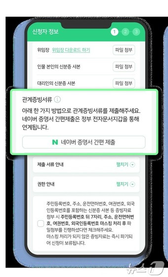 네이버 인물정보 네이버 증명서 연동(네이버 제공)