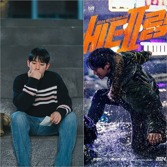 tvN ‘엄마 친구 아들’(왼쪽)과 영화 ‘베테랑2’ 속 배우 정해인