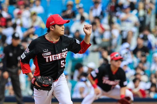 1일 대구 삼성전에서 3이닝 무실점 호투한 김기훈. KIA 타이거즈 제공