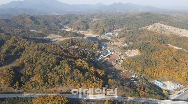 하늘에서 본 경북 안동 바이오생명 국가산단 후보지 일대. (사진=국토교통부)