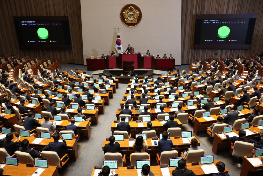 지난달 28일 국회 본회의에서 구하라법이 통과되고 있다. 연합뉴스