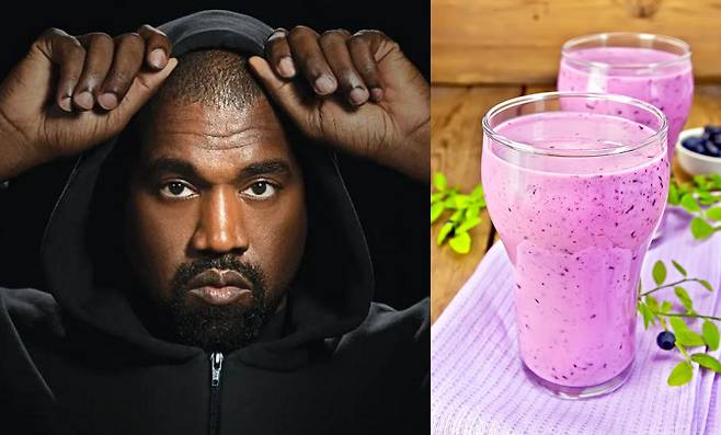 칸예 웨스트가 먹었다고 알려진 브랜드의 블루베리 주스는 지난 30일부터 오는 4일까지 오백원 할인을 하고 있다./사진=나무위키 캡처, 클립아트코리아