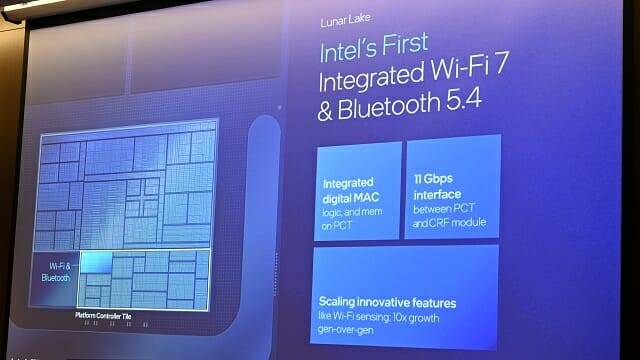 코어 울트라 200V 시리즈 프로세서(루나레이크)는 와이파이7 구현에 필요한 IP를 상당 수 통합했다. (사진=지디넷코리아)