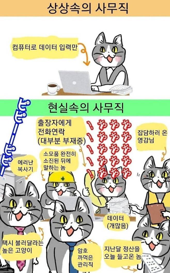 상상속 사무직 vs 현실속 사무직