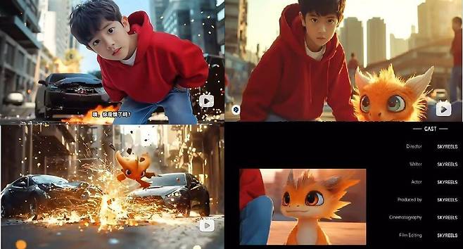 중국 인터넷 기업 쿤룬테크는 직접 개발한 대규모언어모델(LLM)을 기반으로 최대 3분 길이 동영상 제작이 가능한 AI 영상 제작 플랫폼 ‘스카이릴스’를 출시했다./스카이릴스