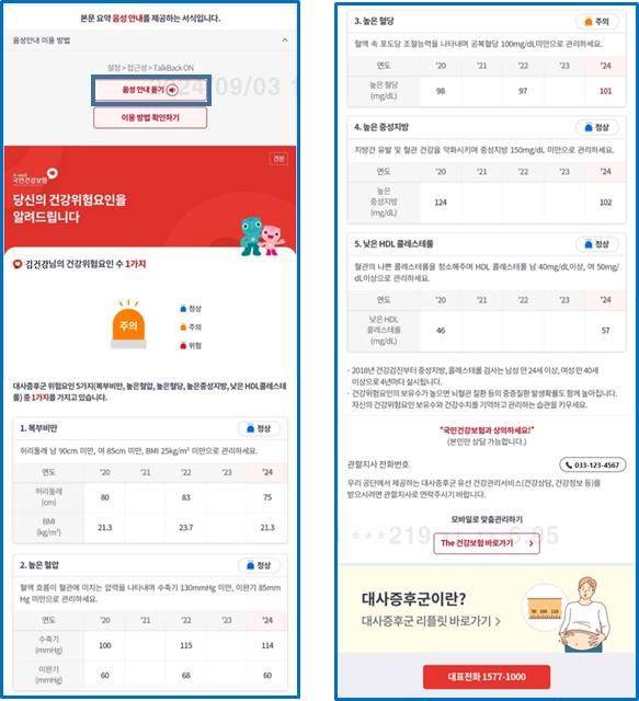음성 변환 요약 서비스 네이버 전자문서 화면.(사진=국민건강보험공단) *재판매 및 DB 금지