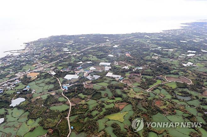 하늘에서 본 제주 제2공항 예정지 [연합뉴스 자료사진] photo@yna.co.kr