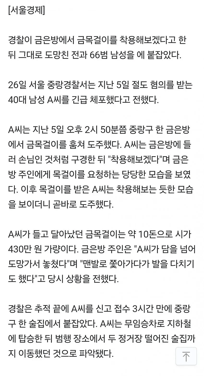 image.png 금목걸이 착용 후 그대로 도망간 남성 잡고 보니