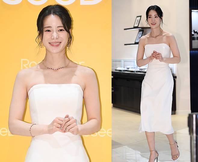 임지연이 슬리브리스 화이트 드레스룩을 선보였다.사진=MK스포츠DB