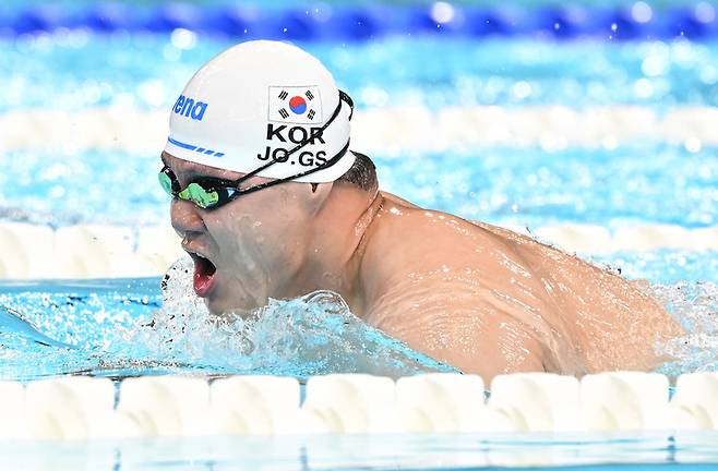 역영하는 한국 수영 대표팀 조기성