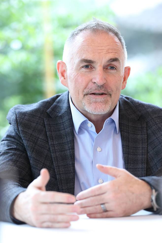 Jim Nottingham, senior vice president and division president of Advanced Compute and Solutions at HP Inc., speaks during an interview with ChosunBiz at The Westin Josun Seoul, in Seoul, on Sept. 5, 2024./ChosunBiz