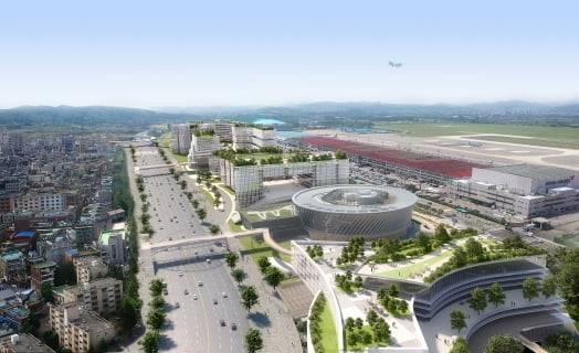 김포공항 도시재생 혁신지구 2,3블록 조감도. 항공업무시설과 창고, 생활SOC, 첨단산업클러스터가 조성된다. / 서울시 제공