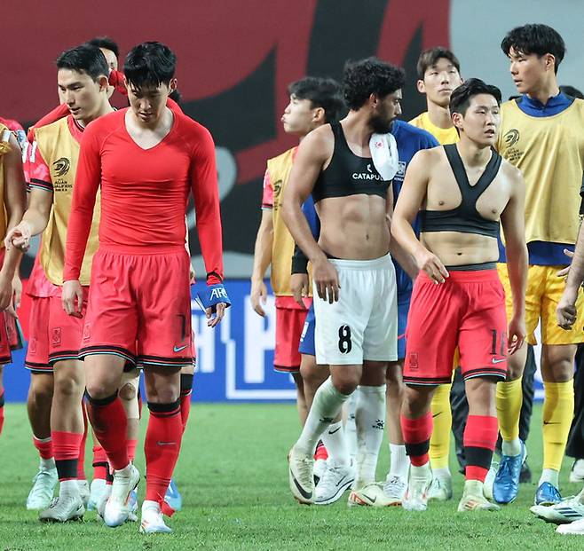 팔레스타인전을 무승부로 마친 한국 축구 대표팀