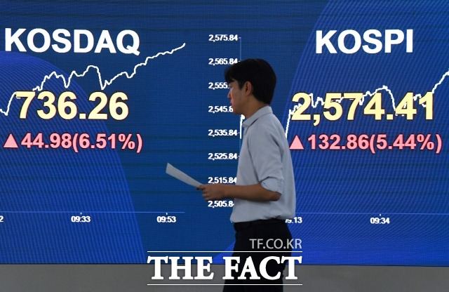 9일 삼성증권은 보고서를 통해 '블랙먼데이' 재현 가능성은 낮다고 분석했다. 지난달 6일 서울 영등포구 KB국민은행 스마트딜링룸 전광판 모습. /서예원 기자