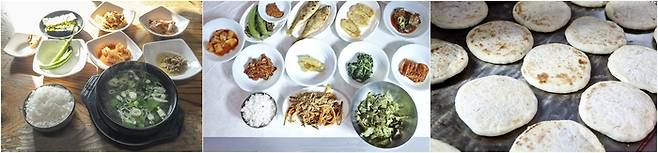 (왼쪽부터)한일옥의 쇠고기뭇국, 유림식당 반지회 정식, 담백한 중동호떡