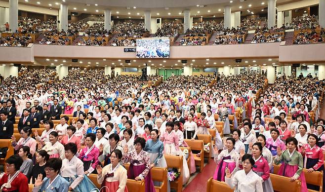 [서울=뉴시스] 지난 8일 여의도순복음교회  대성전에서 열린 장로 장립예배 (사진=여의도순복음교회 제공) 2024.09.09. photo@newsis.com *재판매 및 DB 금지