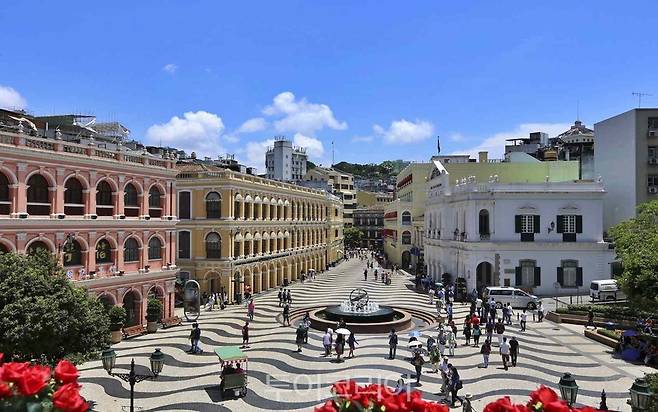 마카오의 세나도 광장 (Senado Square) 전경/사진-마카오관광청