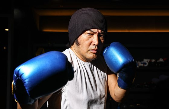 시각장애인을 위해 격투기 복귀전에 나서는 의리파 배우 김보성. 김종호 기자