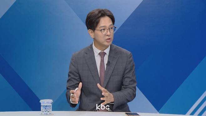 ▲ 11일 KBC '여의도초대석'에 출연한 정광재 대변인