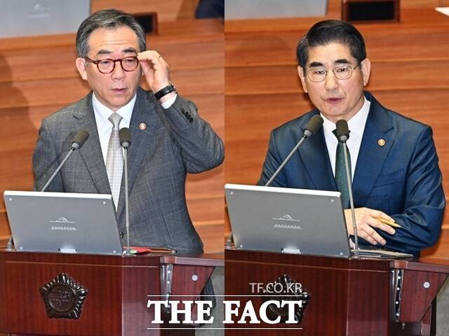 조태열 외교부 장관과 김용현 국방부 장관은 지난 10일 열린 대정부질문에 앞서 국회 측에 불출석 승인을 받았지만 야당은 "국회를 무시하는 행위"라며 이들을 다시 불러들였다. 하지만 정작 대정부질문이 진행된 본회의장에는 빈자리가 더 많았다. /배정한 기자