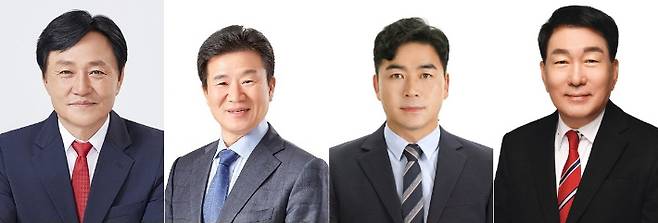 다음 달 16일 예정된 강화군수 보궐선거 후보들. 왼쪽부터 국민의힘 박용철 후보, 더불어민주당 한연희 후보, 무소속 김병연 후보, 무소속 안상수 후보. 중앙선거관리위원회 제공