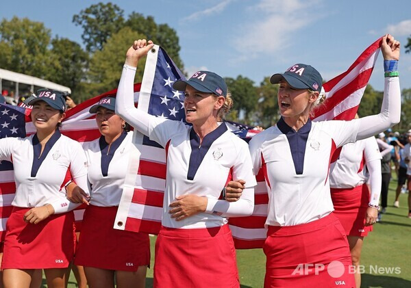 미국여자프로골프(LPGA) 투어 2024 솔하임컵에 출전한 로즈 장, 릴리아 부, 세라 슈멜젤, 넬리 코다. 사진제공=ⓒAFPBBNews = News1