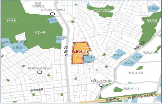 서울 양천구 목4동 724-1번지 모아타운 위치도. <양천구 제공>