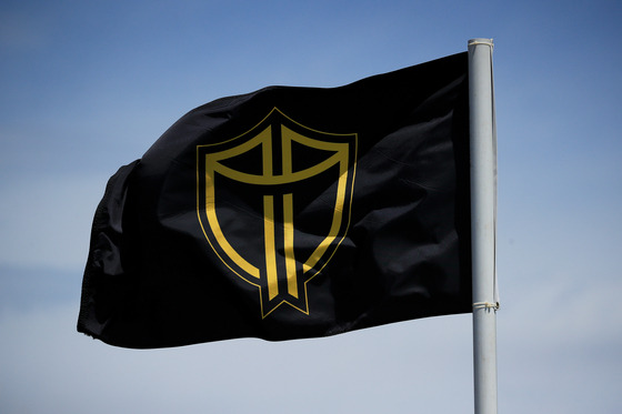 An International Team flag is displayed prior to the 2019 Presidents Cup at Royal Melbourne Golf Club in Melbourne on Dec. 9, 2019.  [GETTY IMAGES]