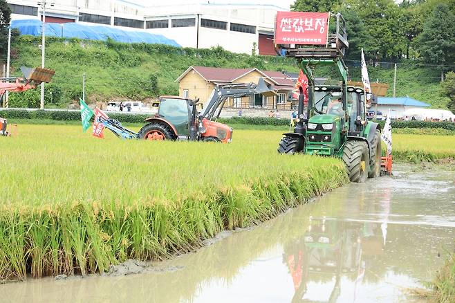 논 갈아엎는 농민들 [이성민 촬영]