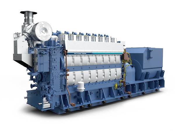 HD현대중공업 엔진기계사업부가 개발한 디젤과 메탄올 이중연료 추진 엔진. / HD현대 제공