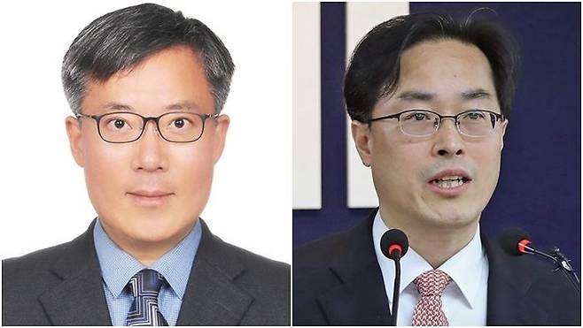 김석우 신임 법무부 차관(왼쪽)과 이진동 신임 대검찰청 차장검사.ⓒ연합뉴스