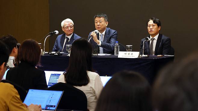 고려아연 공개매수 관련 기자간담회하는 MBK파트너스 2024.9.19 [사진 제공:연합뉴스]