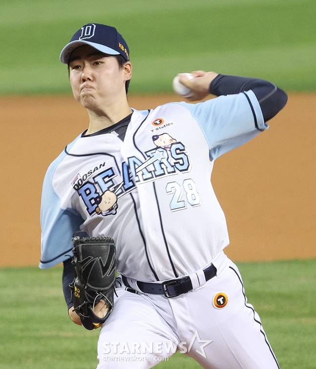 최승용이 19일 KIA전 역투를 하고 있다. /사진=김진경 대기자