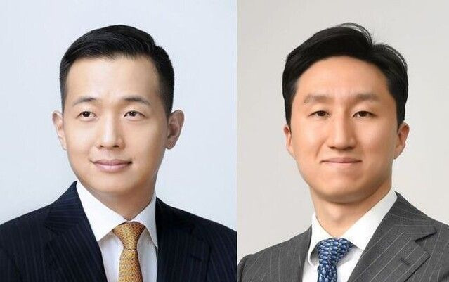 김동관 한화 부회장(왼쪽)과 정기선 HD현대 부회장. ⓒ각사