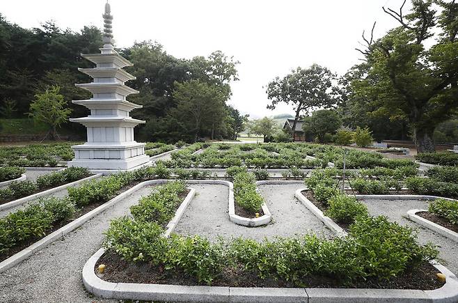 새 옷으로 갈아입을 채비는 하고 있는 능가사. 여러 건물 중 한곳에 있는 카페에선 다양한 전통 차를 판다. 박미향 기자