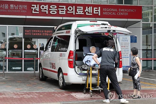 서울 시내의 한 대학병원 응급의료센터 (서울=연합뉴스) 임화영 기자