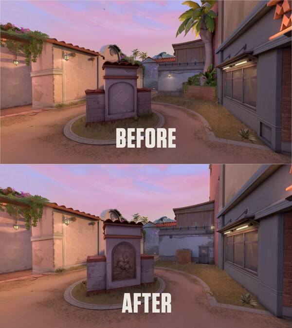 - 미드에 있는 야자수가 사라지고, 은폐할 공간이 생겼다&nbsp;