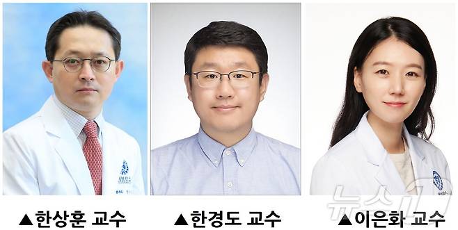 한상훈 연세대학교 강남세브란스병원 감염내과 교수, 한경도 숭실대학교 정보통계·보험수리학과 교수, 이은화 연세대학교 강남세브란스병원 감염내과 교수(왼쪽부터)