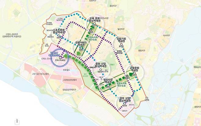 일산 신도시 공간구조 개선계획. 국토교통부 제공