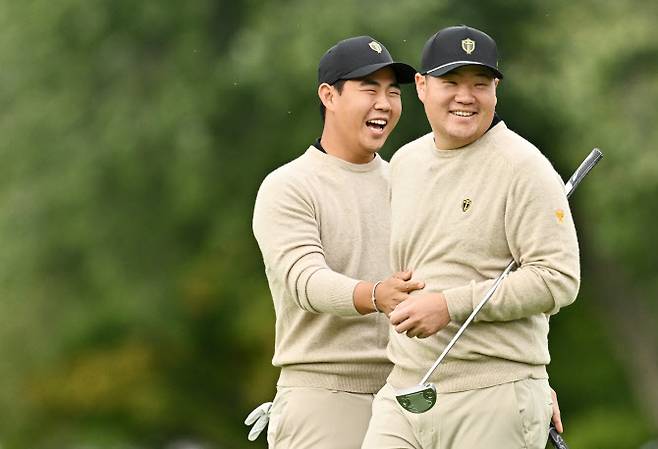 임성재(오른쪽)와 김주형. (사진=AFPBBnews)