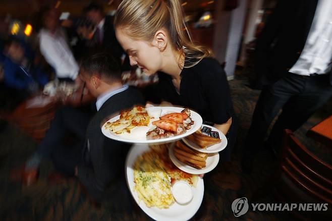 뉴욕 식당 [AP 연합뉴스 자료 사진. 재판매 및 DB 금지]