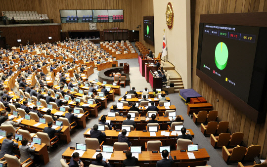 26일 국회에서 본회의가 열리고 있다. 연합뉴스