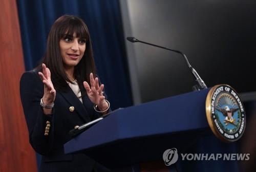 싱 국방부 부대변인 브리핑 [ AFP 연합뉴스 자료사진. 재판매 및 DB 금지]