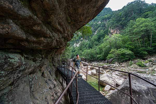 해탈고개 이후로는 비교적 완만한 계곡길이 이어졌다.