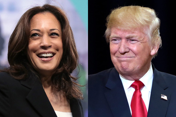 ▲ (왼쪽 사진) 카멀라 해리스(Kamala Harris) 부통령과 도널드 트럼프(Donald Trump) 미국 전 대통령. 사진=flickr