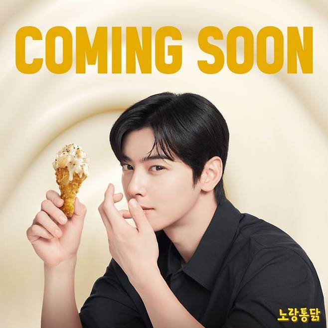 노랑통닭 신규 브랜드 모델 차은우.(사진=노랑통닭 제공) *재판매 및 DB 금지